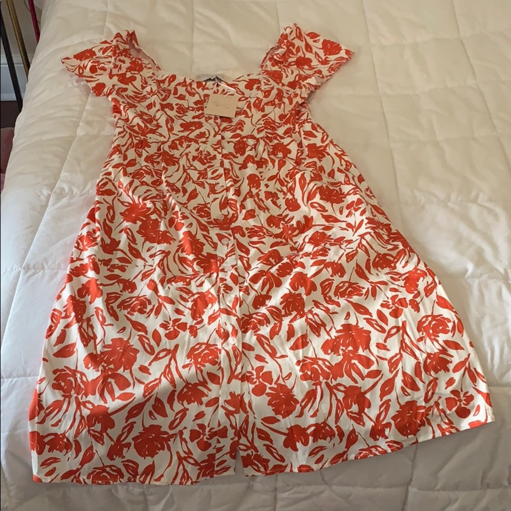 Charles Henry Floral Button Front Dress